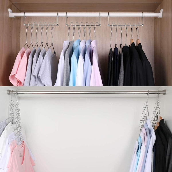 Shop for meetu space saving hangers magic wonder cloth hanger metal closet organizer for closet wardrobe closet organization closet system pack of 20