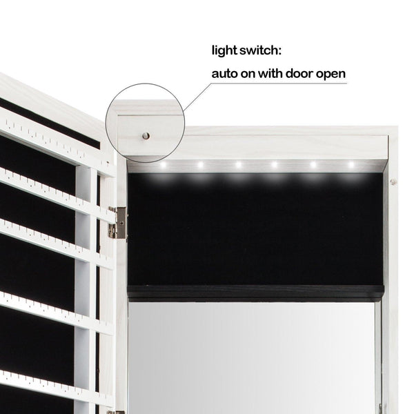 Heavy duty bonnlo cheval jewelry armoire stable square freestanding with 6 leds with 4 adjustable angle tilting lockable heavy duty bedroom makeup mirror cabinet organizer closet xmas new year gift