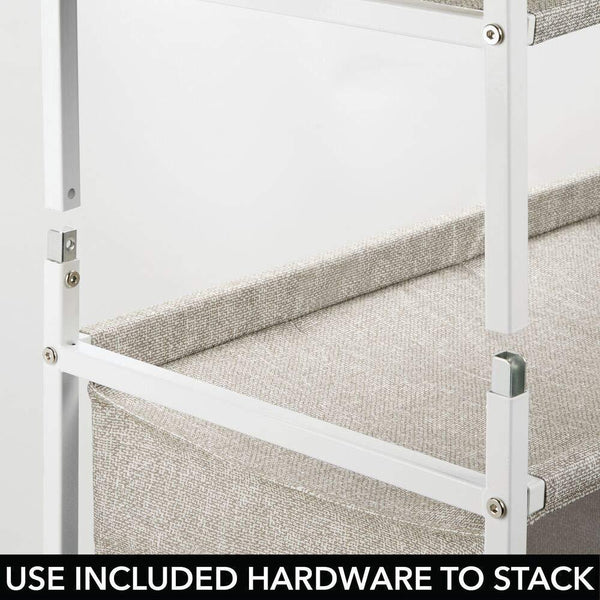 Online shopping mdesign soft fabric shoe rack holder organizer 16 cube storage shelf for closet entryway mudroom garage kids playroom metal frame easy assembly closet organization linen white