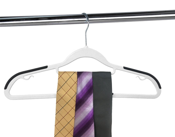 Amazon finnhomy heavy duty 50 pack plastic hangers durable clothes hangers with non slip pads space saving organizer for bedroom closet great for shirts pants white