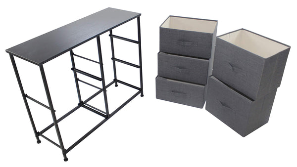 Featured sorbus dresser with 5 drawers furniture storage tower unit for bedroom hallway closet office organization steel frame wood top easy pull fabric bins black charcoal