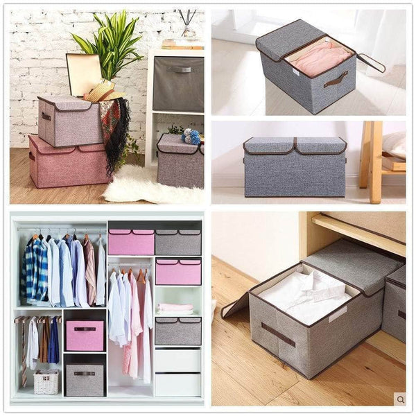 Top rated large fabric storage bins with lids and removable dividers collapsible linen storage boxes containers for toy nursery closet shelf living room bedroom organize2 pack beige