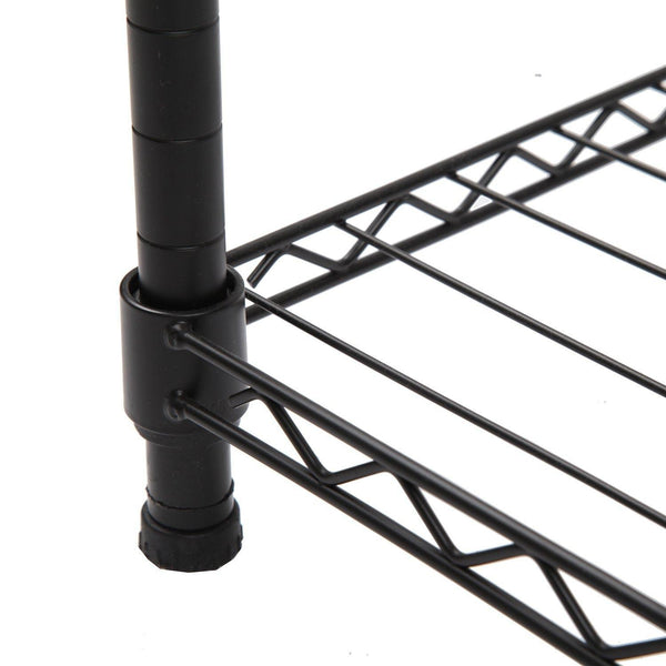 New finnhomy heavy duty wire shelving garment rack for closet organizer portable clothes wardrobe storage with adjustable shelves and hangers thicken steel tube black