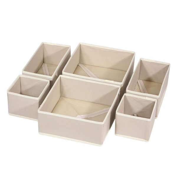 Explore diommell 6 pack foldable cloth storage box closet dresser drawer organizer fabric baskets bins containers divider with drawers for clothes underwear bras socks lingerie clothing