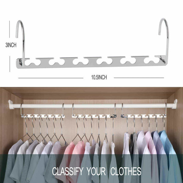 Buy meetu space saving hangers wonder multifunctional clothes hangers stainless steel 6x2 slots magic hanger cascading hanger updated hook design closet organizer hanger pack of 10