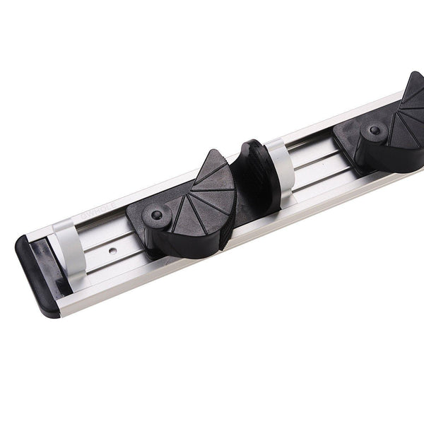 Discover gwhole mop and broom holder 4 position 5 hooks wall mount rack for home closet garden garage and shed