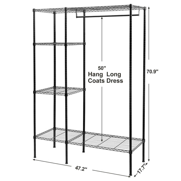 Amazon best songmics extra large shelving garment rack heavy duty portable clothes wardrobe free standing closet storage organizer ulgr12p