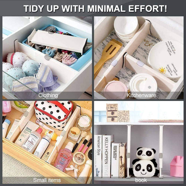 Cheap drawer dividers organizer 5 pack adjustable separators 4 high expandable from 11 17 for bedroom bathroom closet clothing office kitchen storage strong secure hold foam ends locks in place