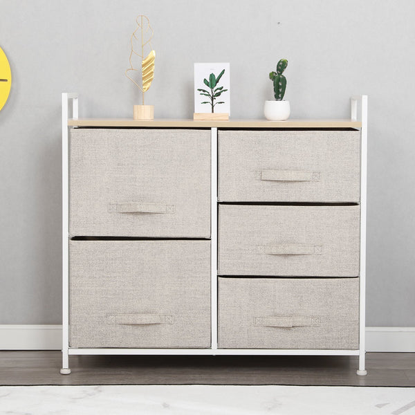 Results soges 5 drawer storage organizer unit for bedroom play room closets entryway free standing rack metal frame with fabric bin beige 107 bm