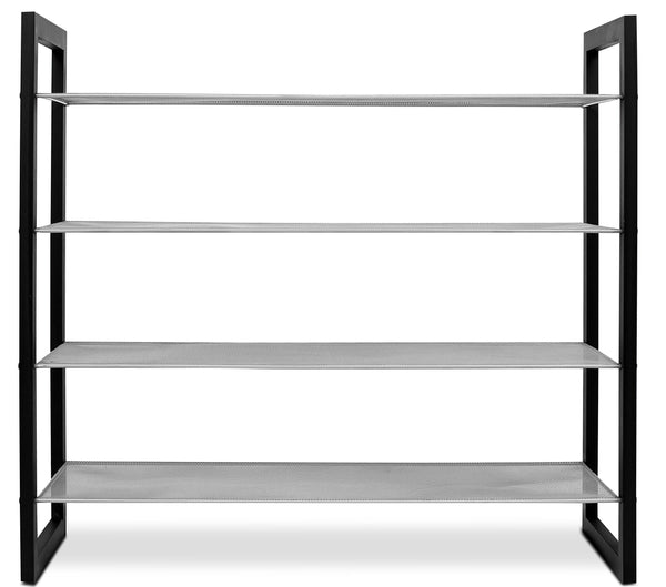 Shop for internets best mesh shoe rack 4 tier free standing metal wood shoe organizer closet and entryway fits 16 pairs of shoes black silver