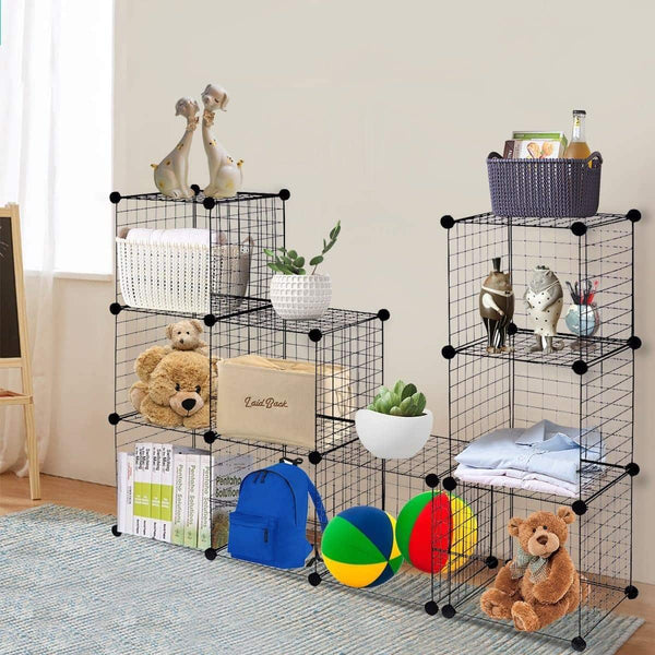 Amazon best tangkula wire storage cubes metal wire free standing modular shelving grids diy bookcase closet wardrobe organization storage cubes 12 cubes