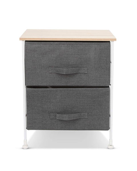 Buy now luxton home 2 drawer storage organizer 60 second fast assembly no tools needed small gray linen tower dresser chest dorm room essential closet bedroom bathroom 2d grey