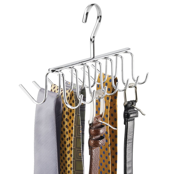 Products interdesign axis closet storage organizer rack for ties and belts chrome