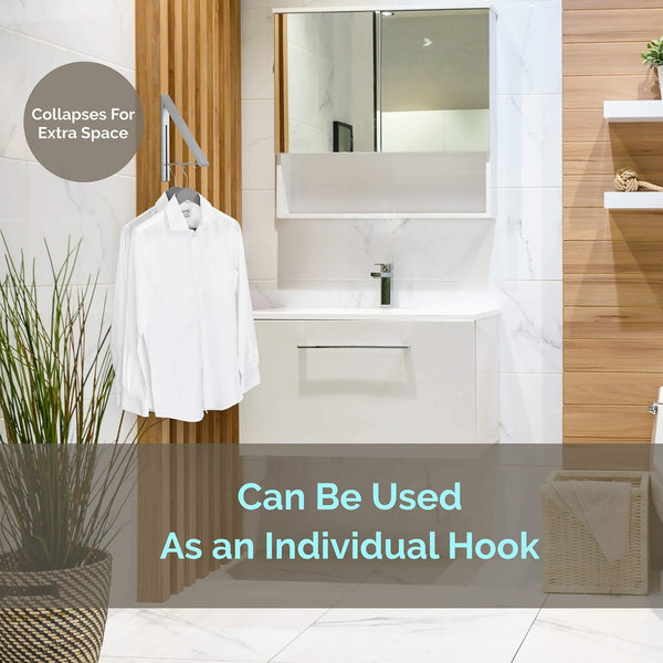 Try stock your home retractable closet rod and clothes rack wall mounted folding clothes hanger drying rack for laundry room closet storage organization aluminum easy installation silver