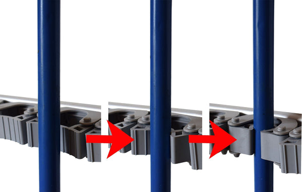 Shop for not yet another mop broom holder clips hold everything better than rollers 4 sliding grippers and 4 hooks wall mount on aluminum rack by 2 screws only tools organizer for garden garage or closet