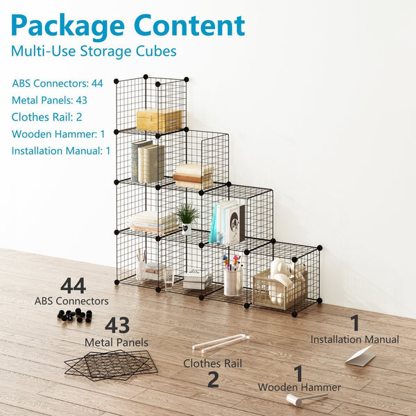 Budget friendly tespo wire cube storage shelves book shelf metal bookcase shelving closet organization system diy modular grid cabinet 12 cubes