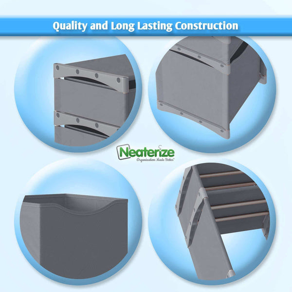 Cheap neaterize 12 cube organizer set of storage cubes included diy cubby organizer bins cube shelves ladder storage unit shelf closet organizer for bedroom playroom livingroom office grey