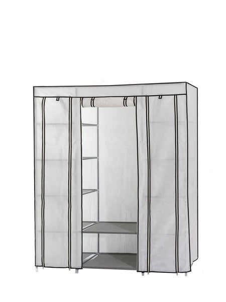 Related dream palace portable fabric wardrobe with shelves covered closet rack with bonus sock organizer hanger pack extra wide 59 white