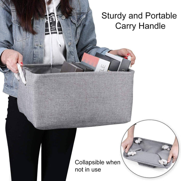 Shop here kedsum fabric storage bins baskets foldable linen storage boxes with handles closet organizers bins cube storage baskets bins for shelves clothes closet nursery gray 3 pack