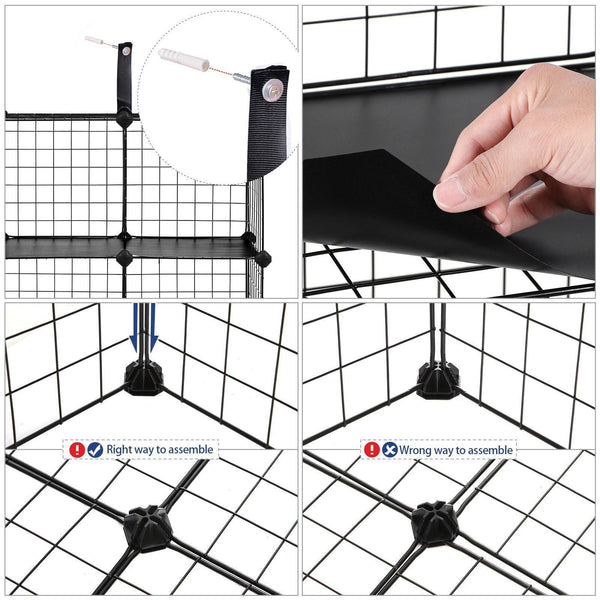 Amazon best songmics metal wire cube storage 9 cube shelves organizer stackable storage bins modular bookcase diy closet cabinet shelf 36 6l x 12 2w x 36 6h black ulpi115h