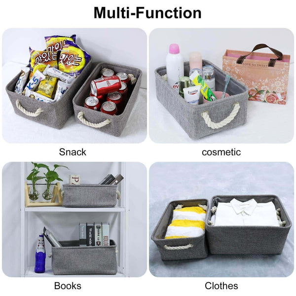 Shop kedsum fabric storage bins baskets foldable linen storage boxes with handles closet organizers bins cube storage baskets bins for shelves clothes closet nursery gray 3 pack