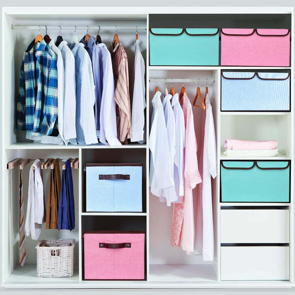 Related larger storage cubes 4 pack senbowe linen fabric foldable collapsible storage cube bin organizer basket with lid handles removable divider for home office nursery closet 17 7 x 11 8 x 9 8