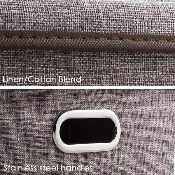 Shop for prandom large collapsible storage bins with lids 3 pack linen fabric foldable storage boxes organizer containers baskets cube with cover for home bedroom closet office nursery 17 7x11 8x11 8