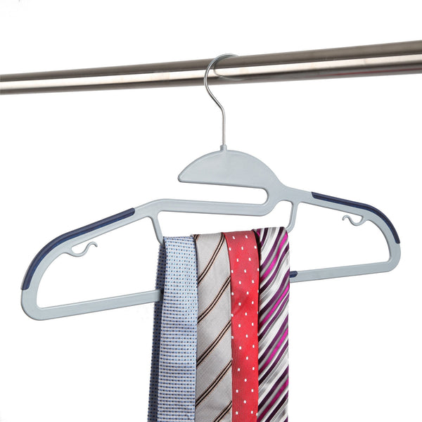 Discover the best finnhomy heavy duty 50 pack plastic hangers durable clothes hangers with non slip pads space saving easy slide organizer for bedroom closet great for shirts pants scarves strong enough for coat