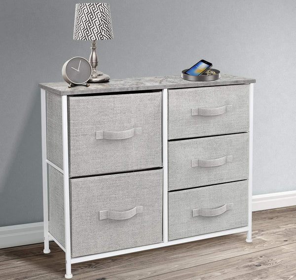Order now sorbus dresser with 5 drawers furniture storage tower unit for bedroom hallway closet office organization steel frame wood top easy pull fabric bins gray