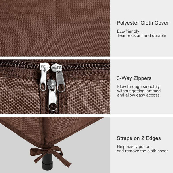 Great langria heavy duty zip up closet shoe organizer with detachable brown cloth cover wardrobe metal storage clothes rack armoire with 4 shelves and 2 hanging rods max load 463 lbs