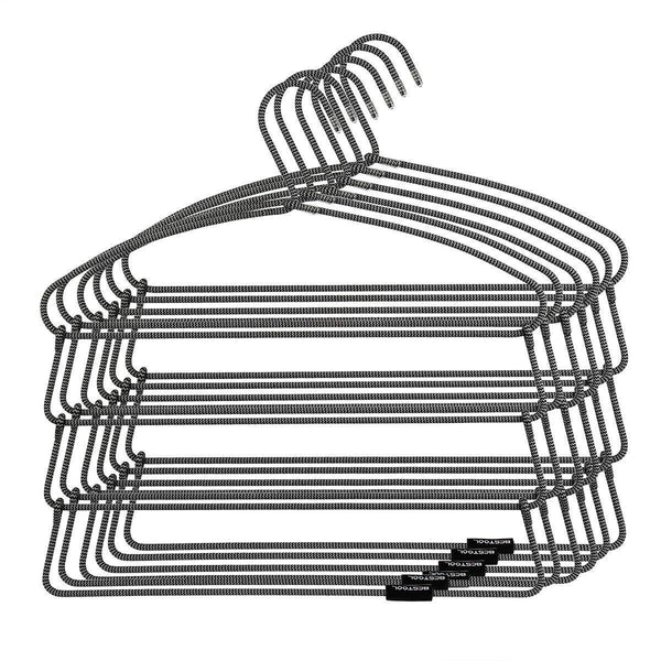 Discover the bestool hangers heavy duty pant hangers non slip space saving trouser hanger wire stainless steel flocked hangers for men women and kids clothes 4 tier laundry closet hanger 6 pack