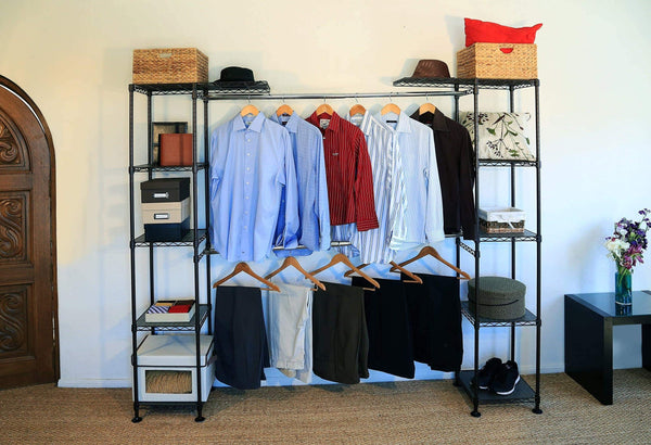 Top rated seville classics double rod expandable clothes rack closet organizer system 58 to 83 w x 14 d x 72 satin bronze