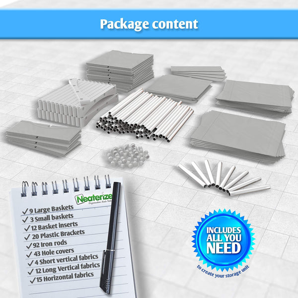 Home 12 cube organizer set of storage cubes included diy cubby organizer bins cube shelves ladder storage unit shelf closet organizer for bedroom playroom livingroom office light grey