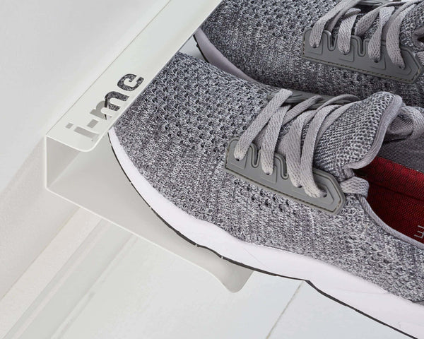 Storage j me horizontal shoe rack wall mounted shoe organizer keeps heels boots sneakers and sandals off the floor a great shoe storage solution for your entryway or closet white 48 inches