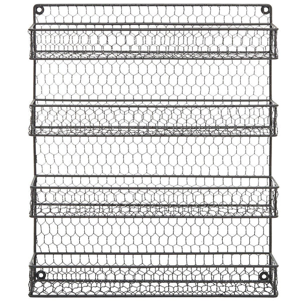 Buy 4 tier metal spice rack wall mount kitchen spices organizer pantry cabinet hanging herbs seasoning jars storage closet door cupboard mounted holder black
