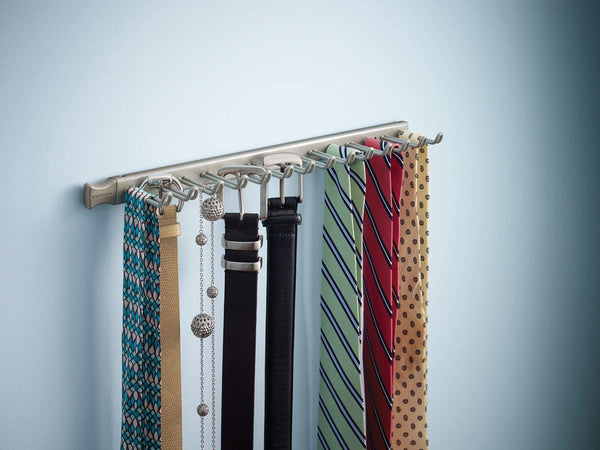 Storage organizer closetmaid 38053 14 hook tie belt rack nickel