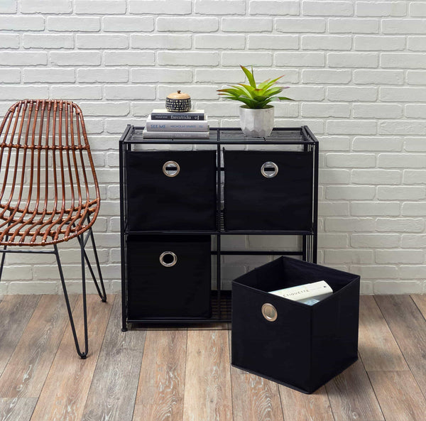 Featured flipshelf flipcube folding metal cube organizer small space solution no assembly home closet bathroom and office shelving black 4 cube organizer