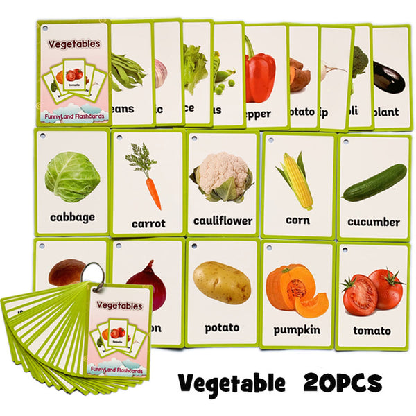 18Pcs/Set Farm Animals Kids Montessori Learning English Card Word Card Pocket Flash Card Early Educational Toys For Children