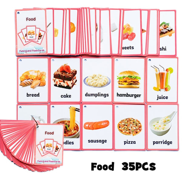 18Pcs/Set Farm Animals Kids Montessori Learning English Card Word Card Pocket Flash Card Early Educational Toys For Children