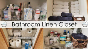 I am so jazzed that I finally finished my Bathroom Linen Closet organization project