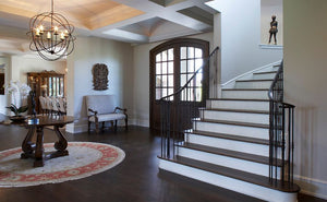 The term foyer describes a space that usually connects the entrance to various other room