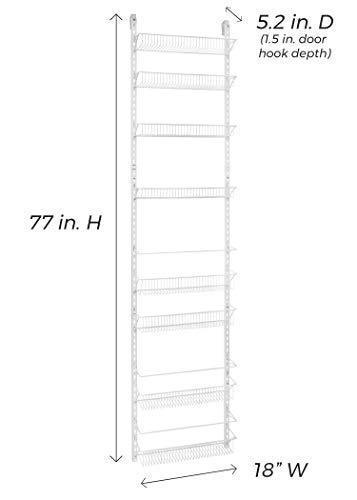 Great closetmaid 1233 adjustable 8 tier wall and door rack 77 inch height x 18 inch wide