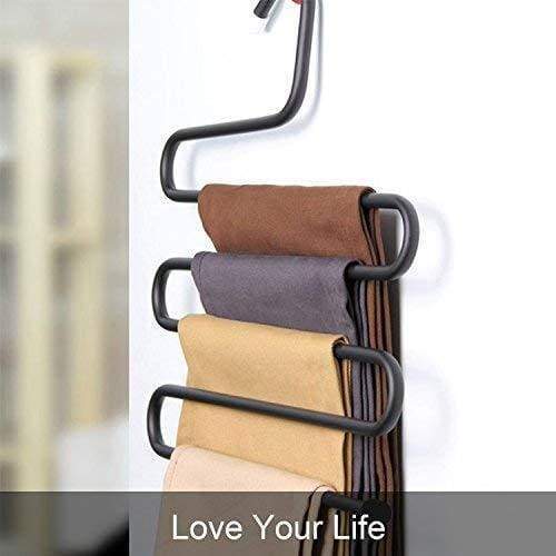 Purchase ds pants hanger multi layer s style jeans trouser hanger closet organize storage stainless steel rack space saver for tie scarf shock jeans towel clothes 4 pack