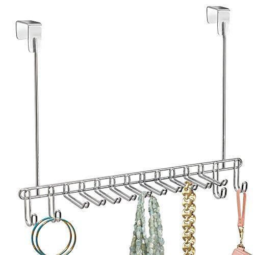On amazon bochens metal over door hanging closet storage organizer rack for bedroom closet bath holds mens womens ties belts slim scarves jewelry accessories