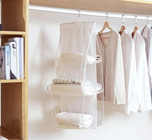 Featured wolunwo hanging purse handbag organizer breathable non woven closet storage holder bag with 6 easy access clear pockets white