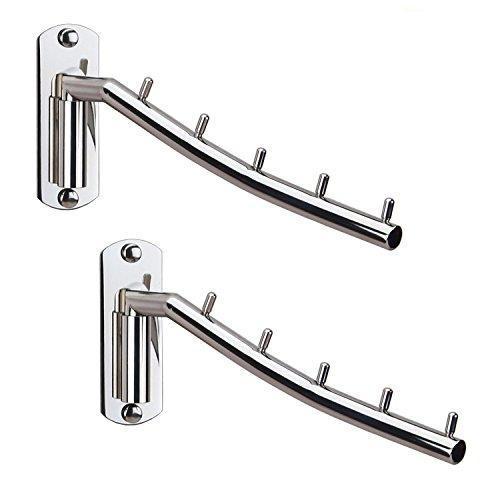 Exclusive hellonexo folding wall mounted clothes hanger rack wall clothes hanger stainless steel swing arm wall mount clothes rack heavy duty drying coat hook clothing hanging system closet storage organizer