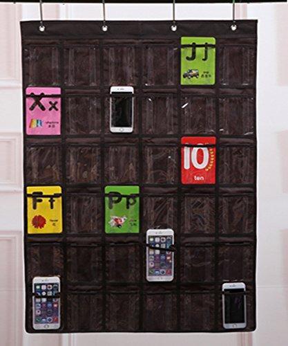 New lecent classroom pocket chart for cell phones business cards 36 pockets wall door closet mobile hanging storage bag organizer clear pocket