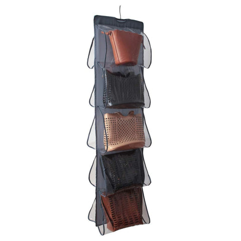 Latest stephenie hanging medium handbag purse organizer with dual sided 10 clear see through pockets 10 l x 12 1 2 w x 6 hinch closet wardrobe storage organization