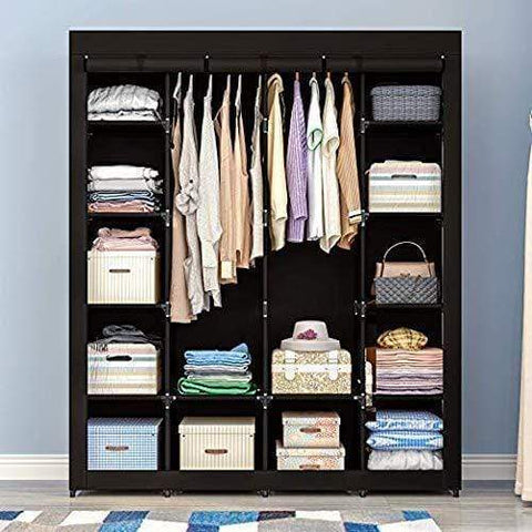 Exclusive aoou closet organizer wardrobe closet portable closet closet organizers and storage with non woven fabric easy to assemble 56 x 18 5 x 66 inches black