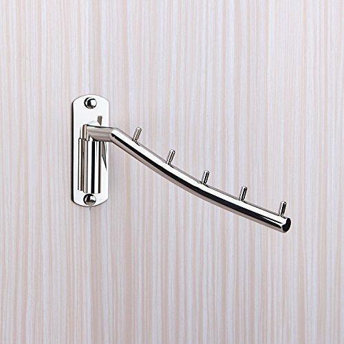 Online shopping folding wall mounted clothes hanger rack wall clothes hanger stainless steel swing arm wall mount clothes rack heavy duty drying coat hook clothing hanging system closet storage organizer 1pack